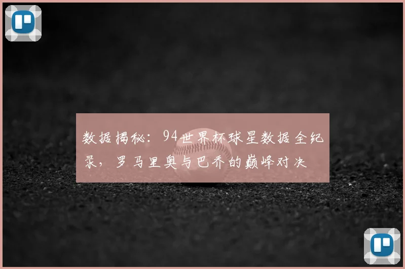 数据揭秘：94世界杯球星数据全纪录，罗马里奥与巴乔的巅峰对决